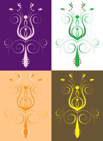 Vector Illustration of seamless background. Abstract Flower Set 2の写真素材