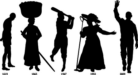 Vector Illustration timeline for Black History month.のイラスト素材