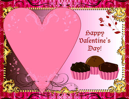 Illustration Valentines Chocolate card or invitation. May add photo and/or text.のイラスト素材