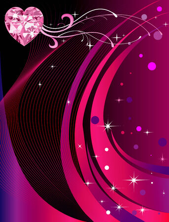 Vector Abstract Heart with reddish rainbow colored background. Valentine's Day Background 3.のイラスト素材
