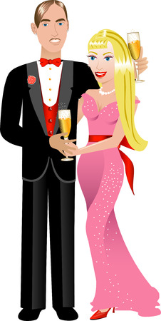 Vector Illustration. A beautiful Valentine Couple 2.のイラスト素材
