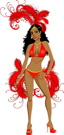 Vector Illustration for carnival costume or las vegas showgirl.のイラスト素材