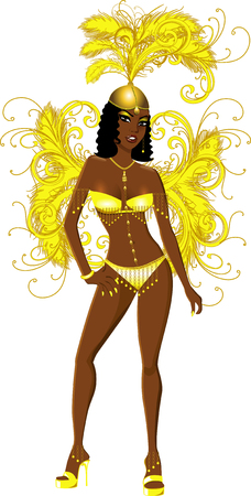 Vector Illustration for carnival costume or las vegas showgirl.のイラスト素材