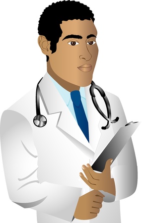 Vector of black man doctor. See others in this series.のイラスト素材