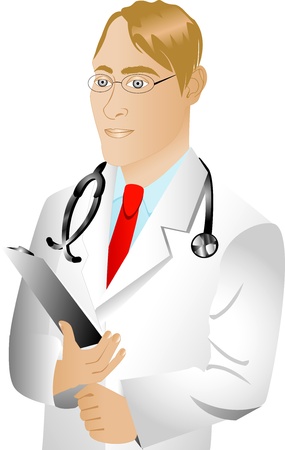 Vector of Caucasian man doctor. See others in this series.のイラスト素材