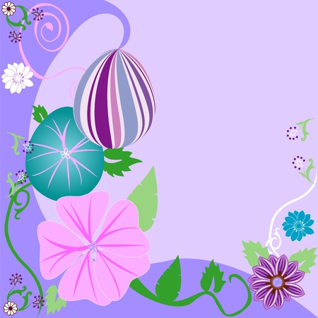 Vector Illustration of Easter Egg Floral Background.のイラスト素材