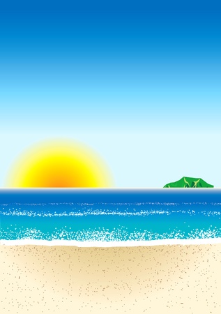 Illustration of Beach Background のイラスト素材