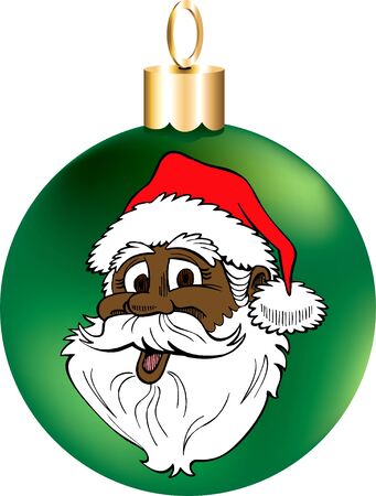 Vector Illustration of Santa Face Ornament. のイラスト素材