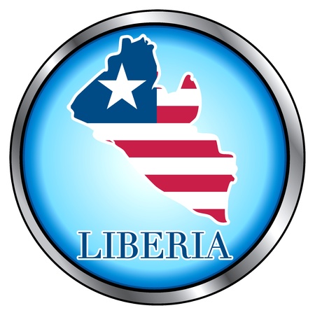 Vector Illustration for Liberia, Round Button.のイラスト素材
