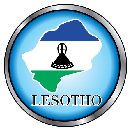 Vector Illustration for Lesotho, Round Button.のイラスト素材