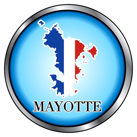 Vector Illustration for Mayotte, Round Button.のイラスト素材
