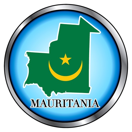 Vector Illustration for Mauritania, Round Button.のイラスト素材