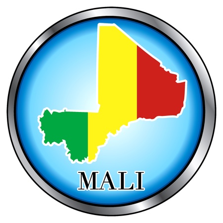 Vector Illustration for Mali, Round Button.のイラスト素材