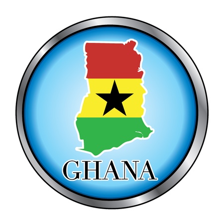 Vector Illustration for the country of Ghana Round Button.のイラスト素材