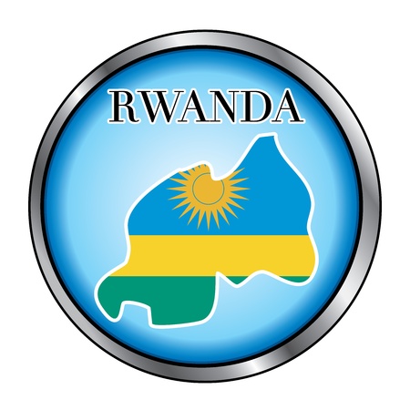 Vector Illustration for the country of Rwanda Round Button.のイラスト素材