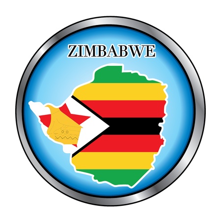 Vector Illustration for the country of Zimbabwe Round Button.のイラスト素材