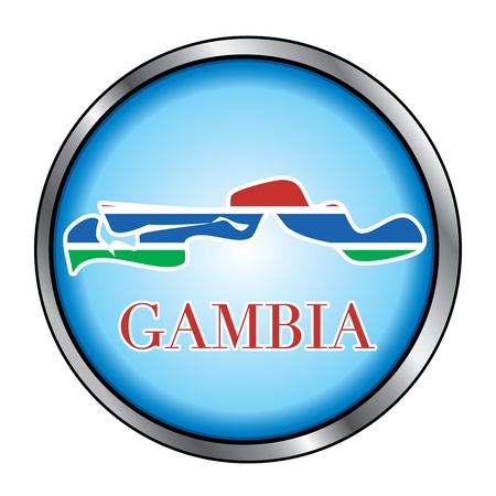 Vector Illustration for the country of Gambia Round Button.のイラスト素材