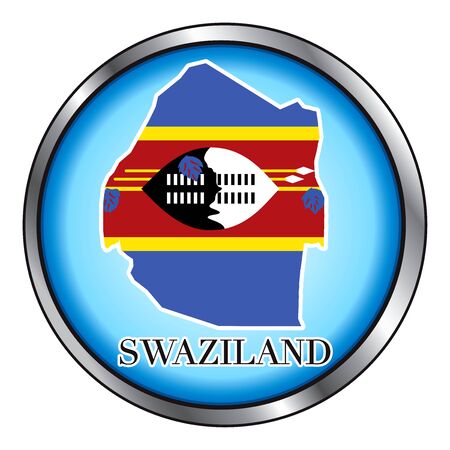 Illustration for the country of Swaziland Round Button.のイラスト素材