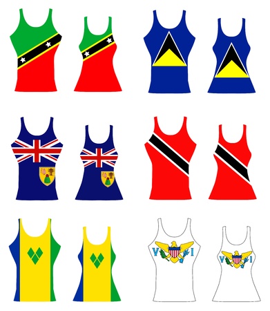llustration of Caribbean Tank Tops for men and women.のイラスト素材