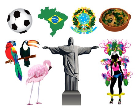 Vector Illustration of several Brazilian icons and symbols.のeditorial素材