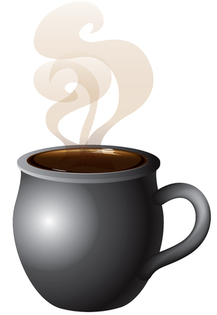 Vector Illustration of Coffee, Tea or Hot Chocolate mug steaming with smoke.のイラスト素材