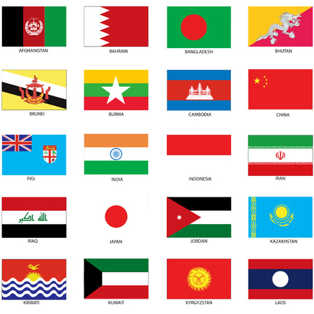 Illustration of the Flags of different countries of the world.のイラスト素材