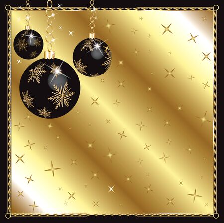 Vector Illustration of a Christmas Black Gold Ornaments.のイラスト素材