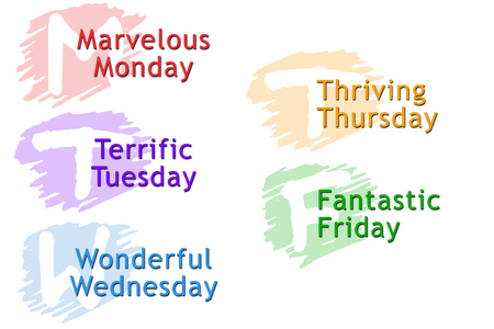 Vector Illustration of the 5 Days of the Weekのイラスト素材