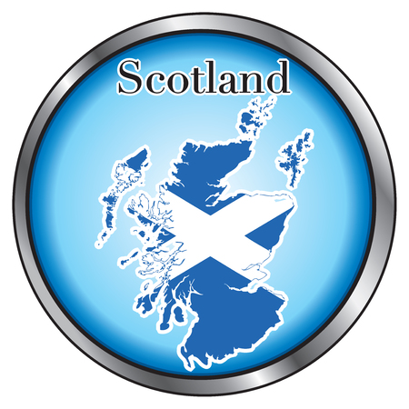 Vector Illustration for Scotland, Round Button.のイラスト素材