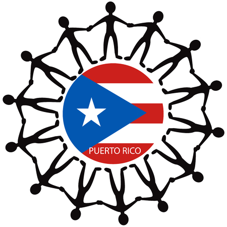 People all around the world helping Puerto Rico after a Hurricane.のイラスト素材