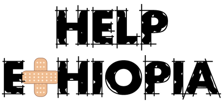 Vector Illustration to Help Ethiopia, one of the poorest countries in the world.のイラスト素材