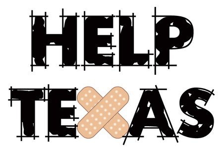 Vector Illustration to Help restore Texas after mass shootings and Hurricane damage.のイラスト素材