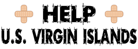 Vector Illustration to Help U.S. Virgin Islands with a bandage to heal. Hurricane Irma and Hurricane Maria hit U.S. Virgin Islands in September 2017.のイラスト素材