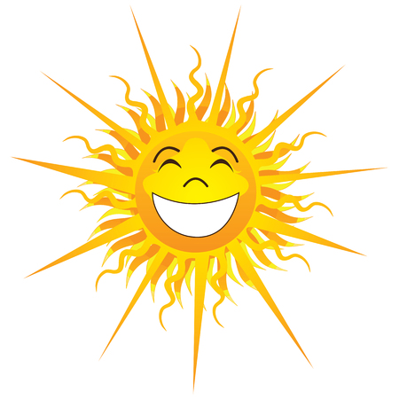 Vector Illustration of Happy Sunshine Isolated.のイラスト素材