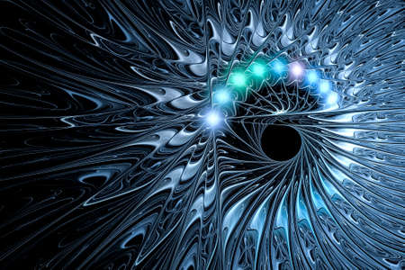 Abstract multicolored illustration on a dark background.