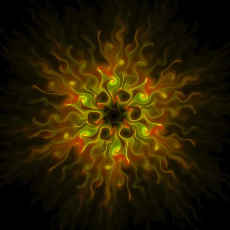 Digital art design. Abstract colorful fractal texture. Background flower patternの写真素材