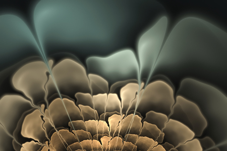 Abstract fractal flower computer generated image. Dark background designの写真素材