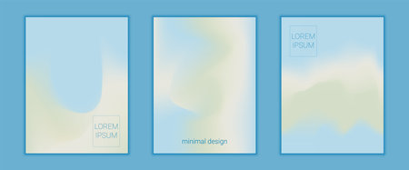 Blue and yellow gradient background. Abstract cover vector illustration. Set of templates for posters, covers, notebooks, flyers, magazines, banners, cardsのイラスト素材