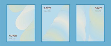 Blue background with gradient geometric patterns. Minimal covers design. Abstract vector illustration. Set of templates for posters, covers, notebooks, flyers, webのイラスト素材
