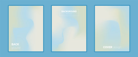 Abstract cover vector illustration. Blue and yellow gradient background. Set of templates for posters, covers, notebooks, flyers, magazines, banners, cardsのイラスト素材