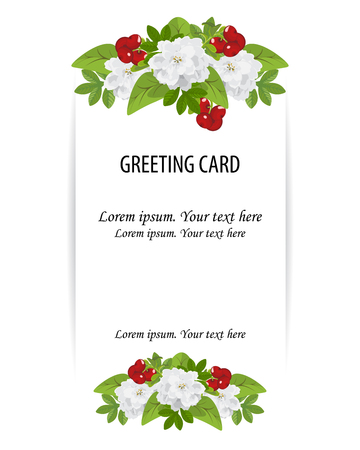Wedding invitation,birthday. Floral design card,bouquet of greenery green leaves.のイラスト素材