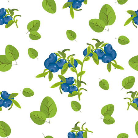 Seamless pattern of realistic image of ripe berries. Template for prints. White background.のイラスト素材