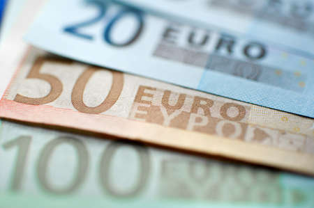 Euro Banknotes closeup. narrow focus.の写真素材