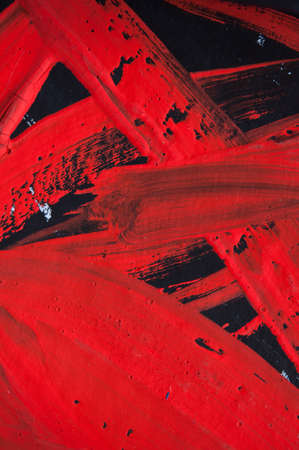 beautiful  abstract painting  background. red and black, bright, textured, closeup.の写真素材