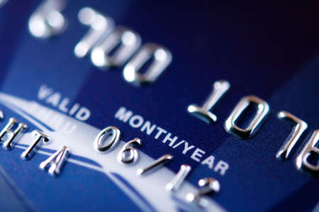 Blue credit card closeup. selective focus.の写真素材