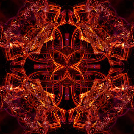 Kaleidoscopic psychedelic pattern. Abstract symmetric luminous b
