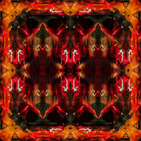 Art psychedelic pattern. Abstract symmetric colorful background.