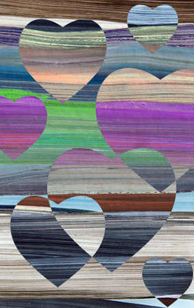 Valentines day colorful  background with hearts shape.の写真素材