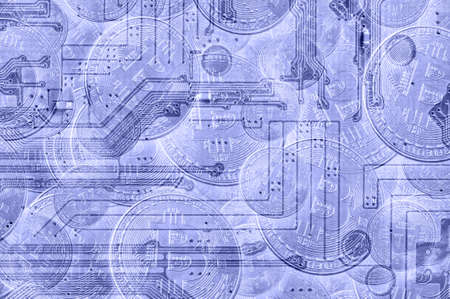 Economy trends virtual digital currency abstract background.の写真素材