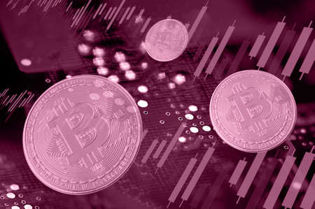 Economy trends virtual digital currency abstract background.の写真素材